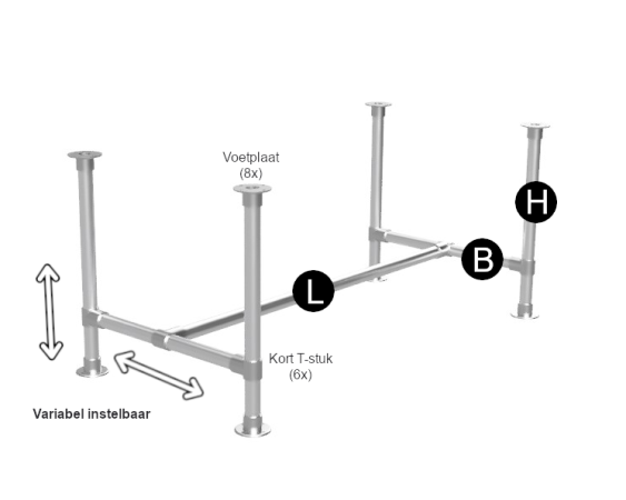 Steigerbuis bartafel onderstel Ø 48,3 mm